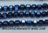 CHE987 15.5 inches 4*4mm plated hematite beads wholesale