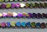 CHE995 15.5 inches 4*4mm heart plated hematite beads wholesale