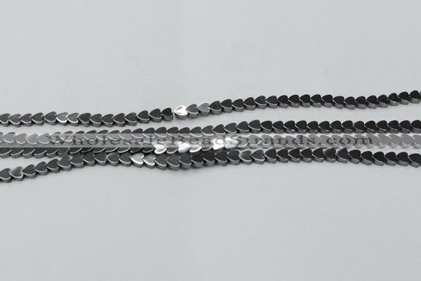 CHE998 15.5 inches 6*6mm heart hematite beads wholesale