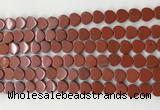 CHG121 15.5 inches 8mm flat heart red jasper beads wholesale