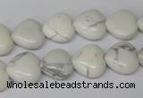 CHG32 15.5 inches 12*12mm heart white howlite turquoise beads wholesale