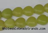 CHG33 15.5 inches 12*12mm heart olive jade gemstone beads wholesale