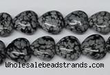 CHG37 15.5 inches 12*12mm heart snowflake obsidian beads wholesale