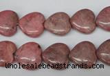 CHG42 15.5 inches 14*14mm heart rhodochrosite beads wholesale