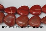 CHG49 15.5 inches 14*14mm heart red jasper beads wholesale