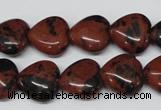 CHG51 15.5 inches 14*14mm heart mahogany obsidian beads wholesale