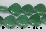 CHG55 15.5 inches 15*15mm heart green aventurine beads wholesale