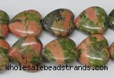 CHG60 15.5 inches 16*16mm heart unakite gemstone beads wholesale