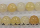 CHJ05 15.5 inches 12mm round honey jade stone beads wholesale