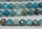 CHM211 15.5 inches 6mm faceted round blue hemimorphite beads