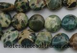 CIJ28 15.5 inches 12mm flat round impression jasper beads wholesale