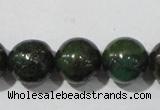 CIS03 15.5 inches 10mm round green iron stone beads wholesale