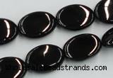 CJB18 16 inches 13*18mm oval natural jet gemstone beads wholesale