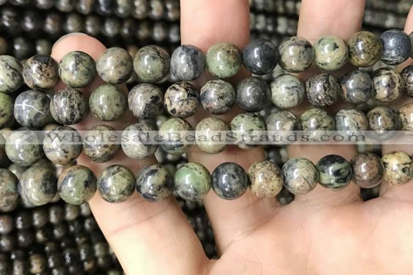 CJB317 15.5 inches 10mm round orange dendritic jade beads