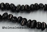 CJB32 16 inches 7*10mm chips natural jet gemstone beads wholesale