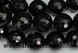 CJB46 15.5 inches 14mm faceted round natural jet gemstone beads