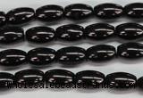 CJB51 15.5 inches 8*12mm rice natural jet gemstone beads