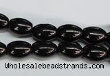 CJB52 15.5 inches 10*14mm rice natural jet gemstone beads