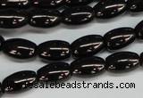 CJB53 15.5 inches 10*16mm rice natural jet gemstone beads