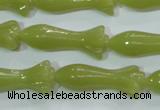 CKA109 15.5 inches 12*30mm flower Korean jade gemstone beads