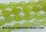 CKA112 15.5 inches 8*12mm flat teardrop Korean jade gemstone beads