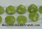 CKA119 Top-drilled 13*13mm faceted flat teardrop Korean jade beads