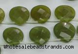 CKA120 Top-drilled 16*16mm faceted flat teardrop Korean jade beads