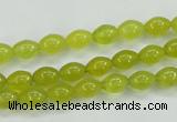 CKA16 15.5 inches 6*8mm rice Korean jade gemstone beads