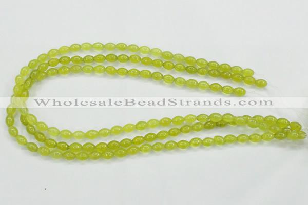 CKA16 15.5 inches 6*8mm rice Korean jade gemstone beads