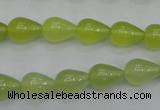 CKA211 15.5 inches 8*12mm teardrop Korean jade gemstone beads