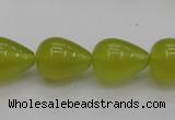 CKA213 15.5 inches 13*18mm teardrop Korean jade gemstone beads