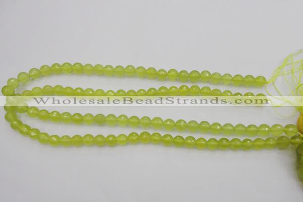 CKA218 15.5 inches 8mm faceted round Korean jade gemstone beads