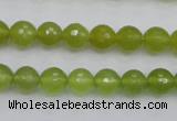 CKA219 15.5 inches 8mm faceted round Korean jade gemstone beads