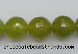 CKA221 15.5 inches 16mm faceted round Korean jade gemstone beads