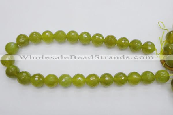 CKA221 15.5 inches 16mm faceted round Korean jade gemstone beads