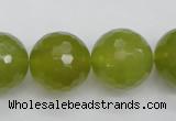 CKA222 15.5 inches 18mm faceted round Korean jade gemstone beads