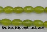 CKA226 15.5 inches 8*12mm faceted rice Korean jade gemstone beads