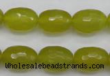 CKA227 15.5 inches 12*16mm faceted rice Korean jade gemstone beads