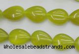 CKA256 15.5 inches 12*16mm flat teardrop Korean jade gemstone beads