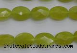 CKA270 15.5 inches 10*14mm faceted oval Korean jade gemstone beads