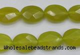 CKA271 15.5 inches 12*16mm faceted oval Korean jade gemstone beads