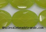 CKA273 15.5 inches 22*30mm faceted oval Korean jade gemstone beads