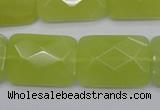 CKA283 15.5 inches 18*25mm faceted rectangle Korean jade gemstone beads