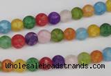 CKQ02 15.5 inches 6mm round matte dyed crackle quartz beads