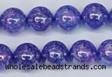 CKQ104 15.5 inches 12mm round AB-color dyed crackle quartz beads