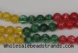 CKQ11 15.5 inches 6mm round dyed crackle quartz beads wholesale