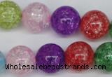 CKQ16 15.5 inches 14mm round dyed crackle quartz beads wholesale