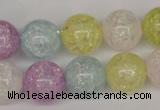 CKQ25 15.5 inches 14mm round dyed crackle quartz beads wholesale