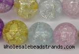 CKQ27 15.5 inches 18mm round dyed crackle quartz beads wholesale