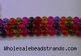 CKQ392 15.5 inches 8mm round dyed crackle quartz beads